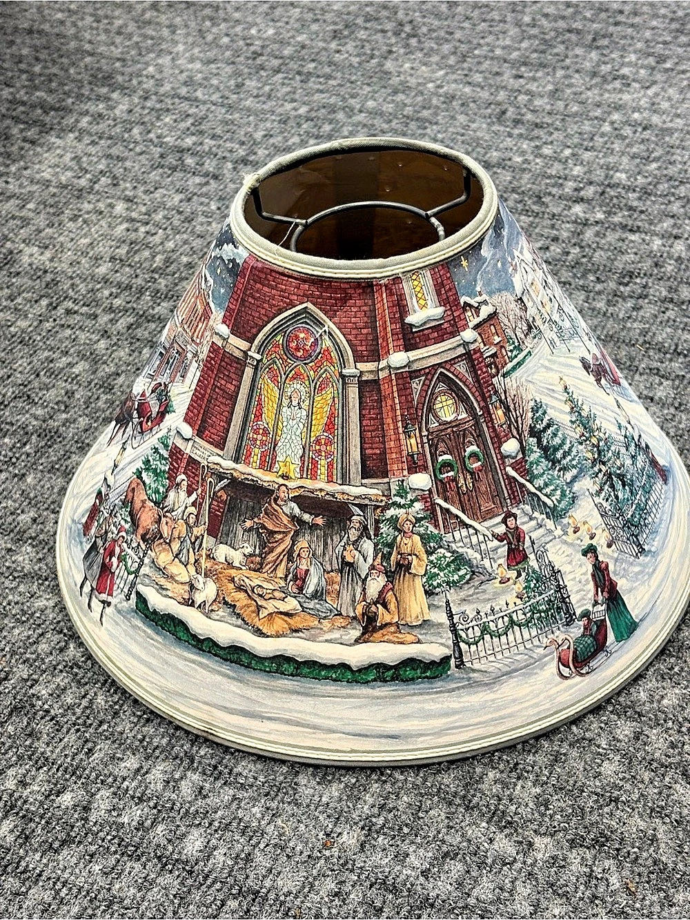 1990s Homestead Shoppe Vintage Christmas Village Winter Scene Pierced Parchment